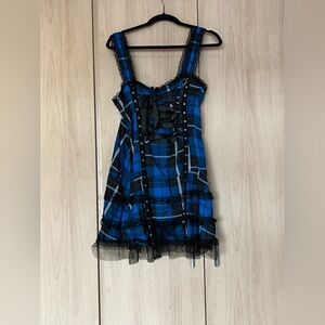 Blue Tartan Mini Dress